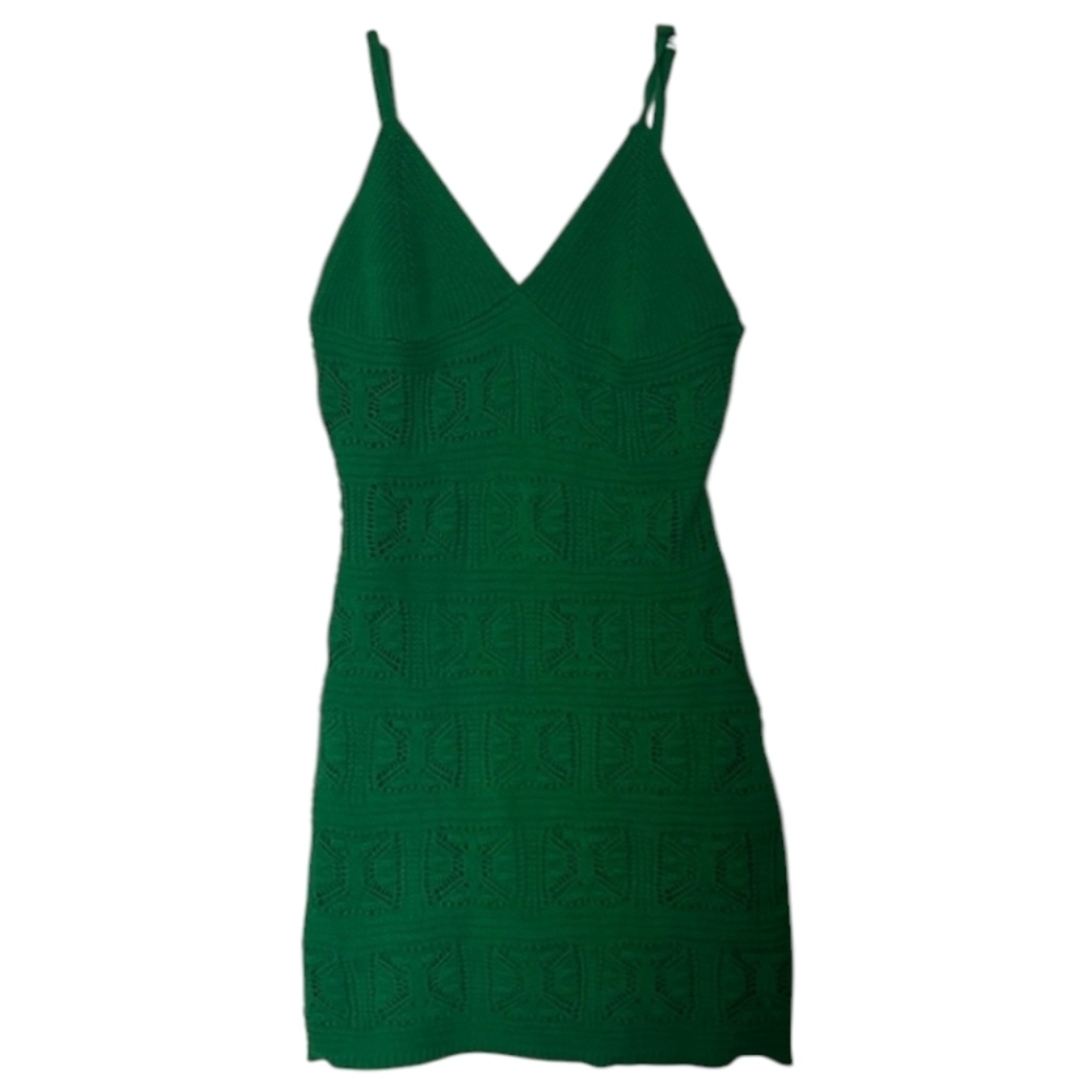 Olive and Oak Green knit spaghetti strap mini dress Sz L